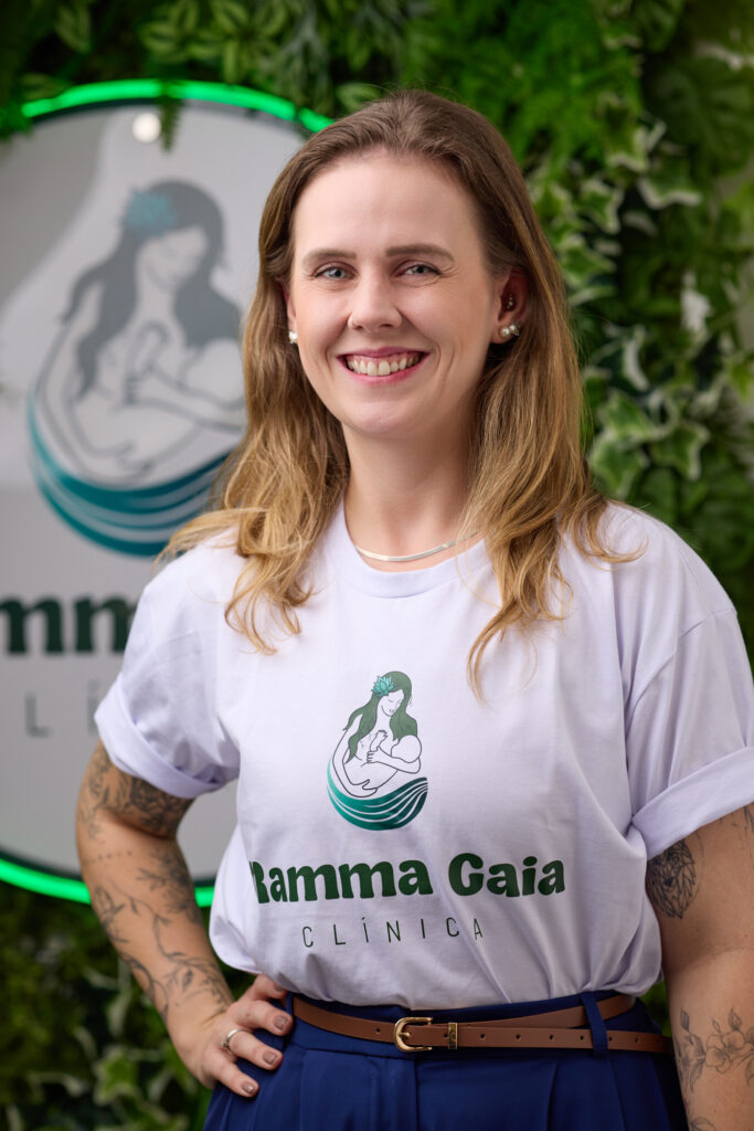 Stephanie Hackradt, fisioterapeuta pediátrica, na Clínica Mamma Gaia em São Paulo